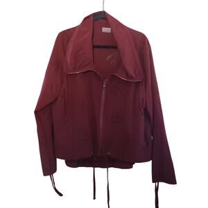 Nanette Lepore Play Cinnamon Ruched Perforated Swan Windbreaker Jacket XL